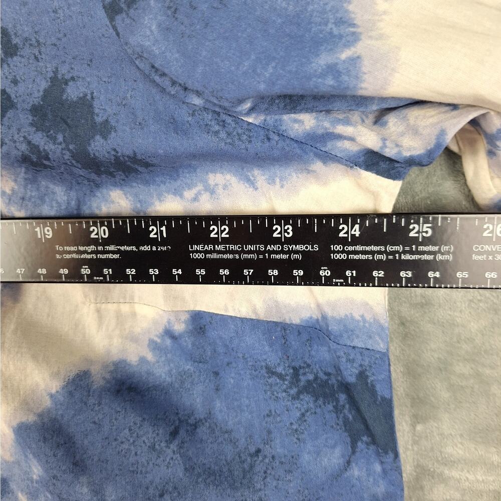 Womens Top 1X Blue Tie Dye Boho‎ Peasant Retro Embroidered Casual Artsy Hippie - Picture 5 of 7
